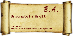 Braunstein Anett névjegykártya